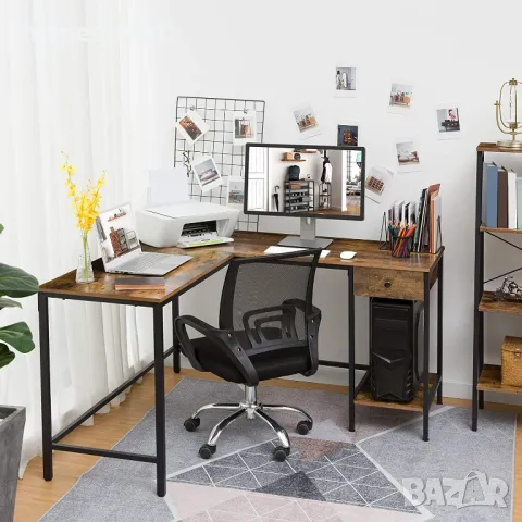 Ъглово бюро в индустриален стил BF135DN01, снимка 5 - Бюра - 49673877