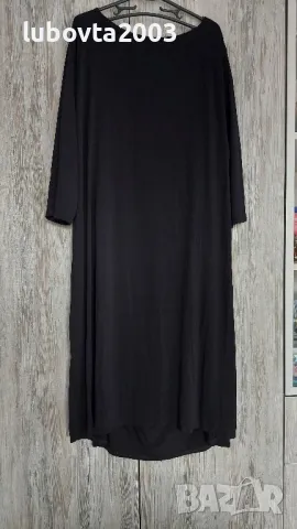 2XL Дамска черна еластична рокля, снимка 2 - Рокли - 49397028
