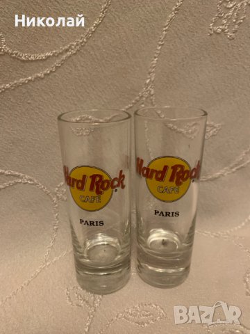Чашки за шот Hard Rock Café Paris 2 бр Pair of Shot Glasses HRC Paris, снимка 3 - Колекции - 44131374
