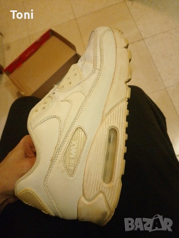 nike air max 90 white leather 42.5 -не са нови но са много запазени , снимка 6 - Маратонки - 53541770