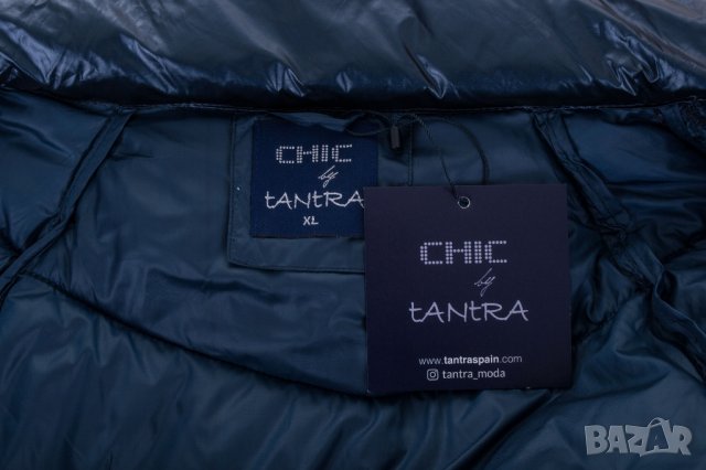 Зимно дамско дълго тъмносиньо яке марка Tantra - XL/2XL, снимка 5 - Якета - 38478680