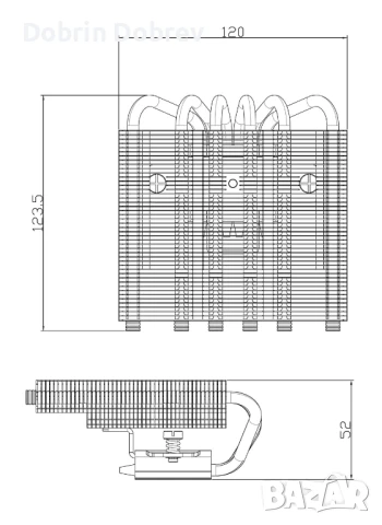 Охлаждане за процесор Classic AXP120-X67 (Classic / WHITE ARGB / BLACK ARGB) , снимка 10 - Други - 51213793