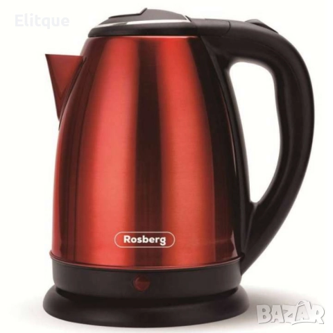 Електрическа кана, 1800W, 1.8л., Корпус  неръжд. стомана, S/S, Инокс/Черен, Червен металик, снимка 5 - Кани - 52786928