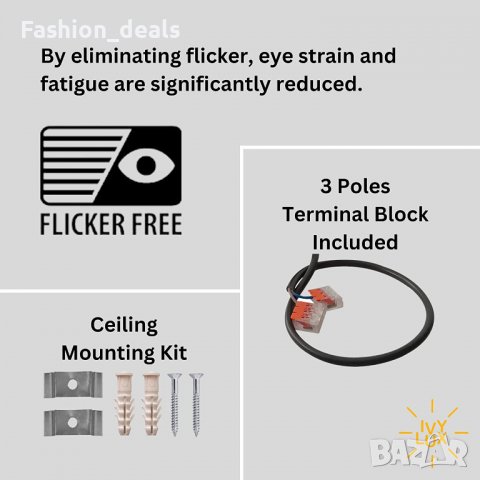 Нова таванна светлина 36W Осветление за гараж склад магазин, снимка 4 - Лампи за таван - 39375120