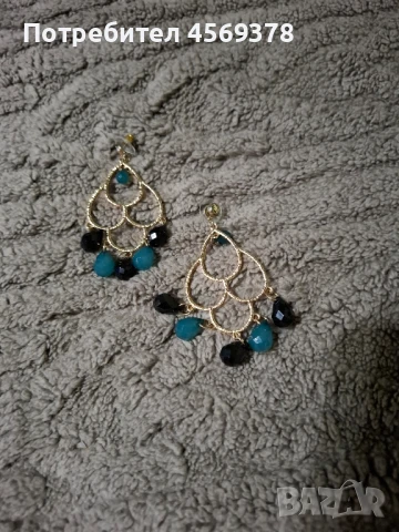 Обеци с камъни , снимка 2 - Обеци - 51421816