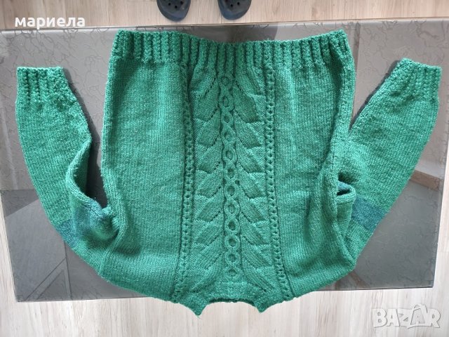 ръчно плетен пуловер , снимка 1 - Блузи с дълъг ръкав и пуловери - 43710054
