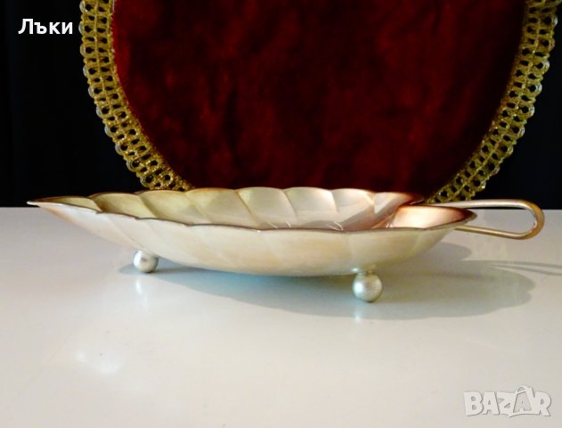 Посребрена бонбониера листо Quist,маркирана. , снимка 2 - Антикварни и старинни предмети - 37182136