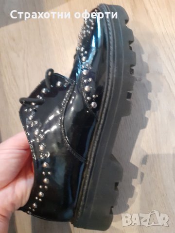 Обувки черни с капси на платформа, снимка 5 - Дамски ежедневни обувки - 35404763