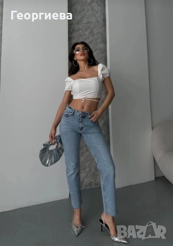 Дамски дънки с висока талия, снимка 4 - Дънки - 53139924