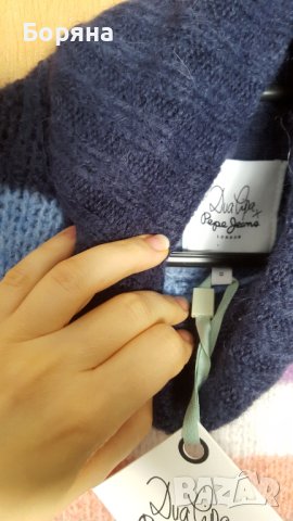 НАМАЛЕН - Dua Lipa & Pepe Jeans нов с етикет пуловер, снимка 10 - Блузи с дълъг ръкав и пуловери - 40312475