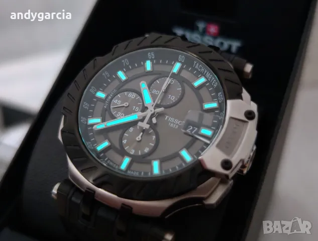 TISSOT T-RACE AUTOMATIC CHRONOGRAPH T115.427.27.061.00 като нов с кутия 100% оригинален, снимка 2 - Мъжки - 47965943