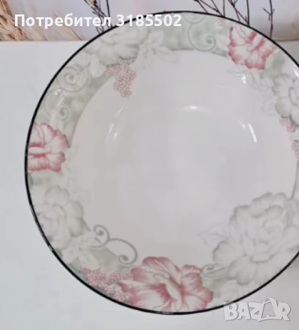 Керамична чиния 8", снимка 6 - Чинии - 51393408