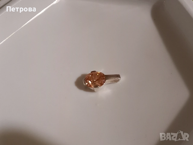Нова сребърна висулка с цитрин , снимка 3 - Колиета, медальони, синджири - 52041326