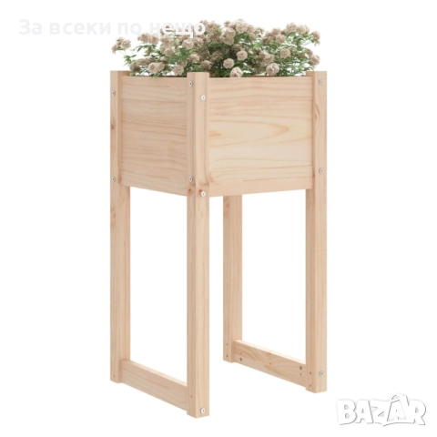 Плантери, 2 бр, 40x40x81 см, борово дърво масив Код P1104, снимка 2 - Градински мебели, декорация  - 51449794