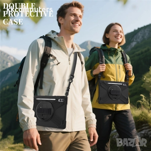 Удароустойчив калъф със задна част от PC и Лента през рамо за Samsung Galaxy Tab S11 Ultra | 360° ро, снимка 12 - Калъфи, кейсове - 52088774