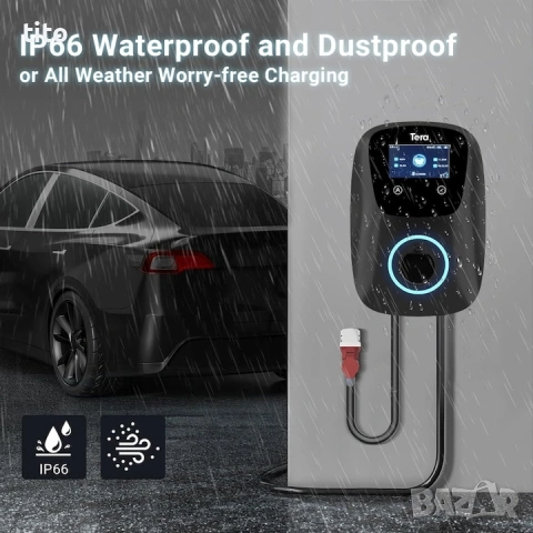 НОВА Зарядна станция за електрическа кола електромобил. Tera, 32A Тип 2 22kW или 11kW 400V, снимка 3 - Аксесоари и консумативи - 53473300