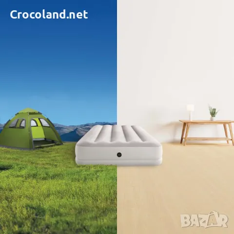 Надуваем матрак Intex Twin Dura-Beam Prestige Mid-rise Airbed USB150, 99 x 191 x 30 см светло сив, снимка 3 - Надуваеми легла - 50088032