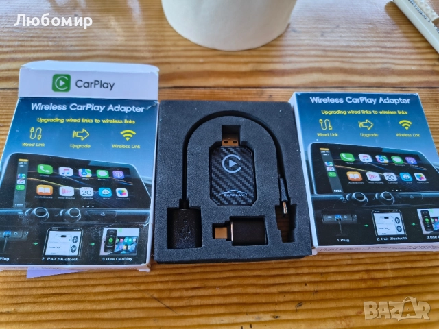 CarPlay безжичен адаптер, съвместим с автомобили от 2017 г. и iPhone iOS 10+ , снимка 2 - Аксесоари и консумативи - 51473358