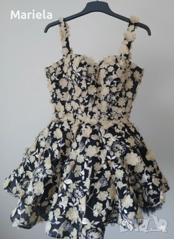 L'HÉRITAGE NOIR: Роклята-шедьовър с 3D цветя!, снимка 2 - Рокли - 51872281