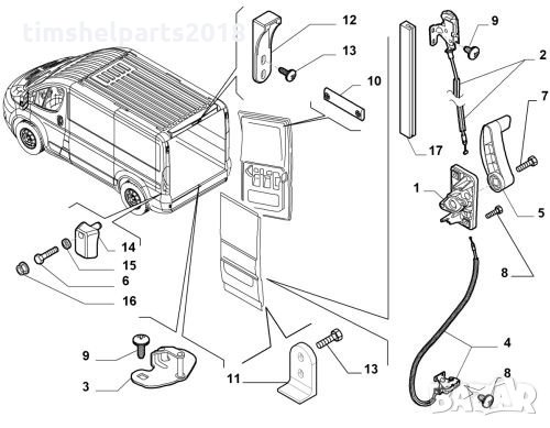 Брава задна врата за Ducato Jumper Boxer след 2006 година, снимка 3 - Части - 33687437