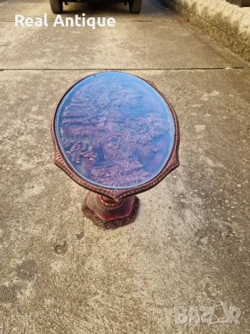 Красива китайска овална фигурална масичка , снимка 12 - Маси - 47685772