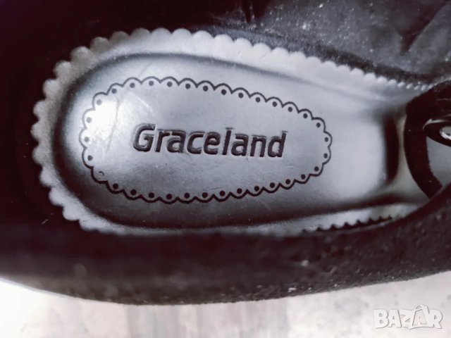 Дамски черни велурени обувки Graceland, снимка 2 - Дамски обувки на ток - 48051618