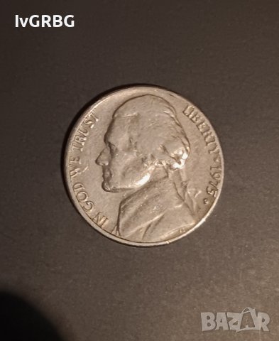 5 цента САЩ 1975 ( 2 ) Томас Джеферсън , снимка 3 - Нумизматика и бонистика - 43556211