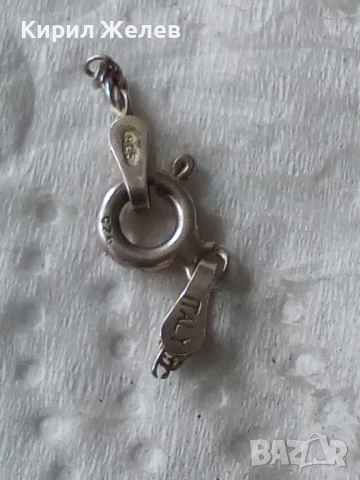 Сребърна карабинка закопчалка 50933, снимка 3 - Колиета, медальони, синджири - 52339347