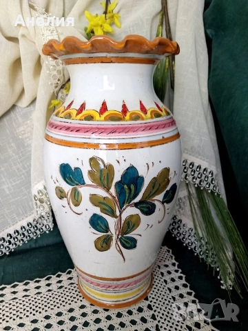 Ваза от Италия ръчно рисувана , снимка 4 - Вази - 52642734