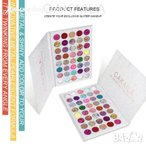 Палитра с 40 сенки за очи с блестящи частици, снимка 15 - Декоративна козметика - 47733810