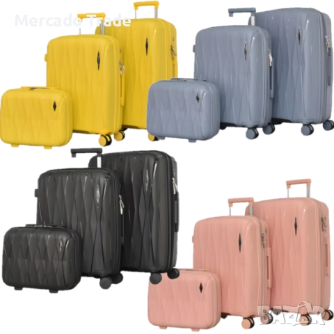 Комплект куфари и чанта Mercado Trade, 0606, Различни цветове
