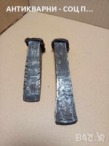 Комплект Соц Стари Ковани Клинове За Цепене На Дърва Трупи. , снимка 6 - Антикварни и старинни предмети - 52101990