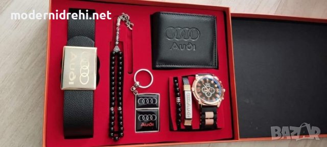 Комплект Audi колан,часовник,портфейл,броеница,запалка,гривна