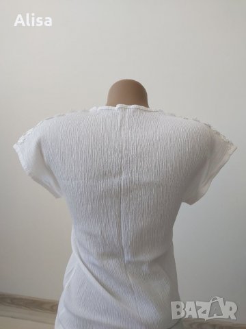 Дамска бяла блуза, снимка 4 - Тениски - 32825036