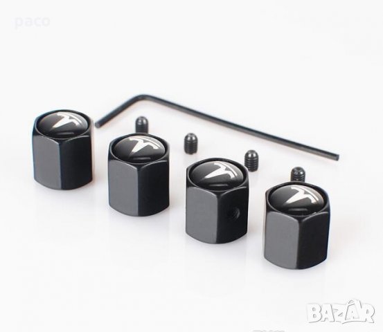 Защита от кражба! Метални капачки за вентили! Tesla