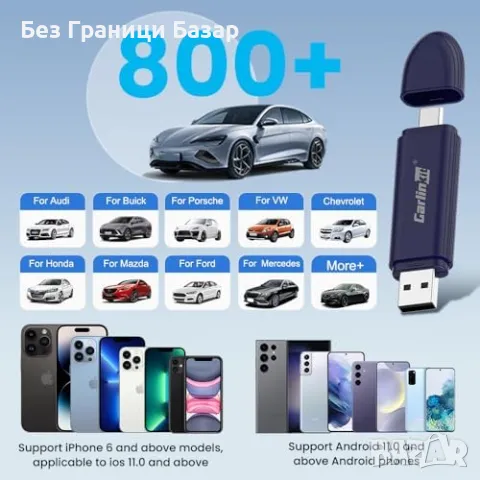 Нов Безжичен CarPlay Android Auto Адаптер за OEM Авто 2015–2025 кола, снимка 6 - Друга електроника - 50034294