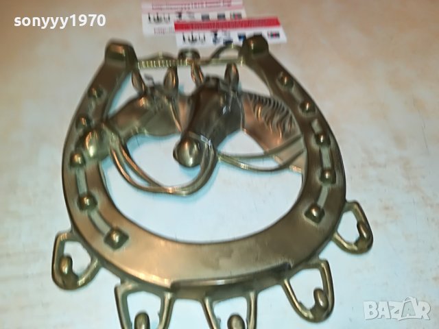 ПОДКОВА-КОНЕ-ЗАКАЧАЛКА-МЕД/МЕСИНГ 2107221041, снимка 4 - Антикварни и старинни предмети - 37455335
