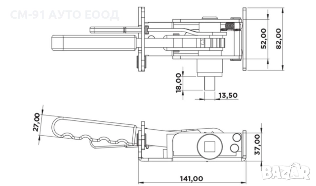 Обтегач/механизъм за брезент 400мм, снимка 2 - Ремаркета - 51651203