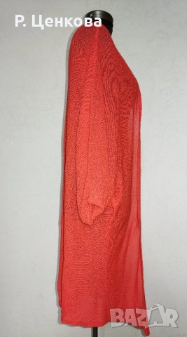 Дамска дълга червена жилетка, снимка 3 - Жилетки - 42947804