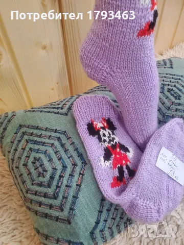  Ръчно плетени дамски чорапи размер 37, снимка 4 - Дамски чорапи - 50018846
