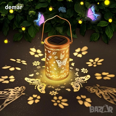 RICHIE соларен LED фенер с пеперуди, водоустойчив