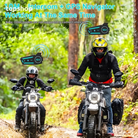 Нов VCOROS S2_2 Мотоциклетен интерком, Bluetooth комуникационна система за 2 души с обхват до 300 м, снимка 5 - Аксесоари и консумативи - 52520299