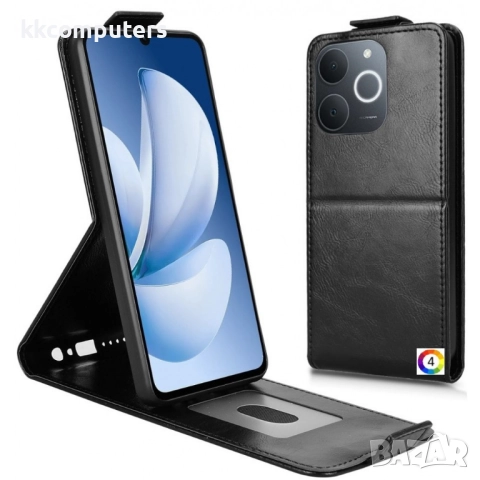 Realme Note 70T / Realme C71- Кожен калъф с магнитен клип, Стенд и Холдер за Карти + Протектор | Цвя, снимка 4 - Калъфи, кейсове - 52121255