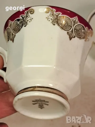 две немски порцеланови чаши със златен кант 19/5, снимка 4 - Чаши - 49267332