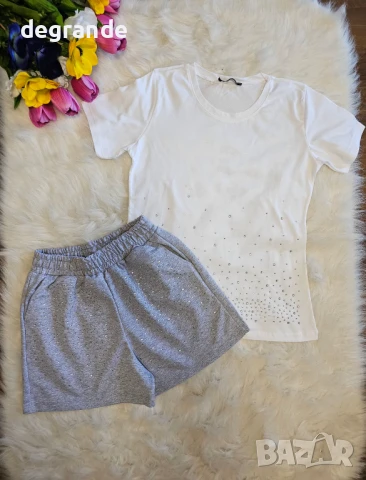 Дамски комплект от две части с камъчета, снимка 4 - Комплекти - 51129143