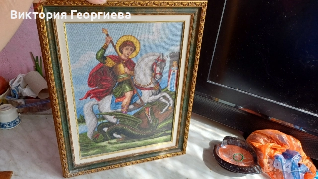 ръчно бродиран гоблен , снимка 3 - Гоблени - 52572874