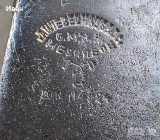 Немска пожарникарска брадва Johann Wiebelhaus Meschede, снимка 2 - Антикварни и старинни предмети - 48636241