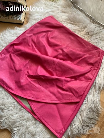 Нова кожена розова пола, снимка 2 - Поли - 43271727