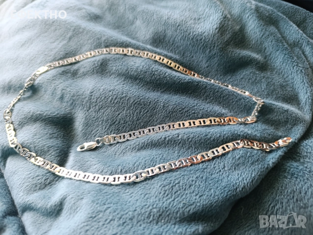 Чисто нов, сребърен ланец. Супер модел, в кутия за подарък, снимка 2 - Бижутерийни комплекти - 14581165