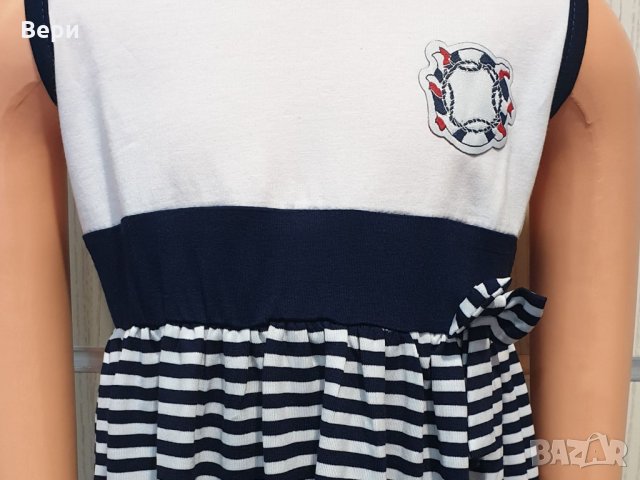Нова детска моряшка рокличка с висока талия, 12-18 месеца, снимка 9 - Бебешки рокли - 29039761